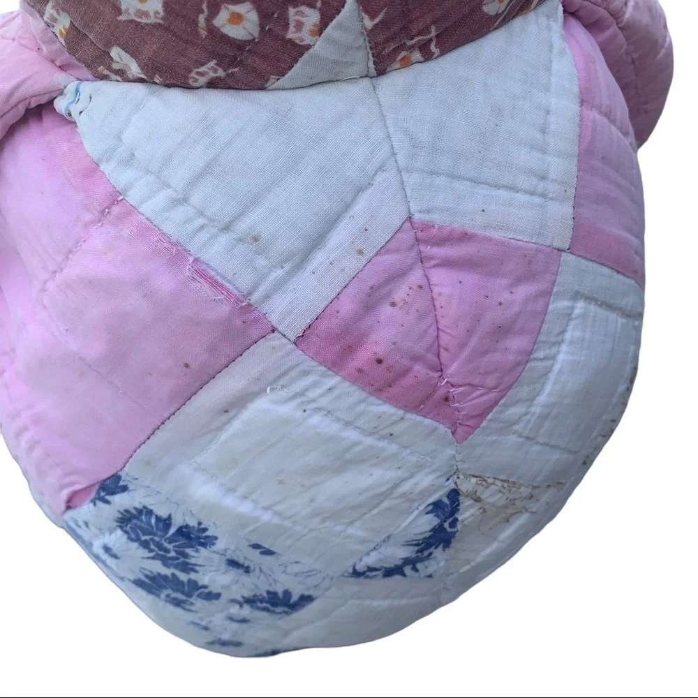 Vintage Handmade Quilt Patchwork Stuffed Bear